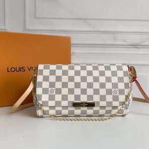 ルイ・ヴィトン ショルダーバッグ ダミエ・アズール フェイボリット ホワイト M40718