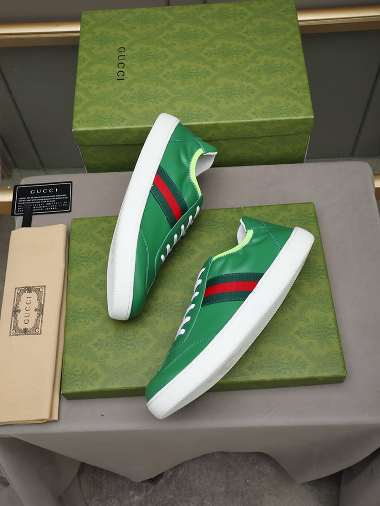 グッチ スニーカー エース ローカット グリーン shoes414 - 画像 (9)