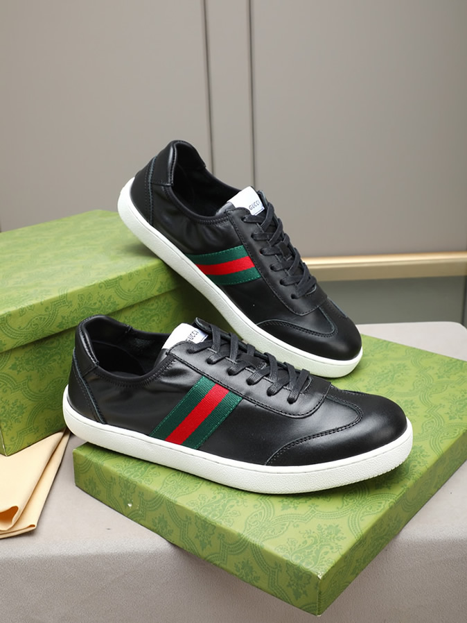 グッチ スニーカー エース ローカット ブラック shoes415 - 画像 (4)