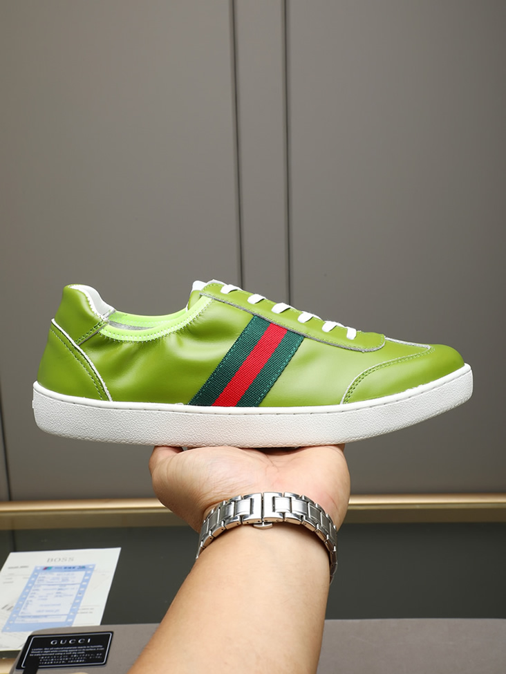 グッチ スニーカー エース ローカット ライトグリーン shoes417