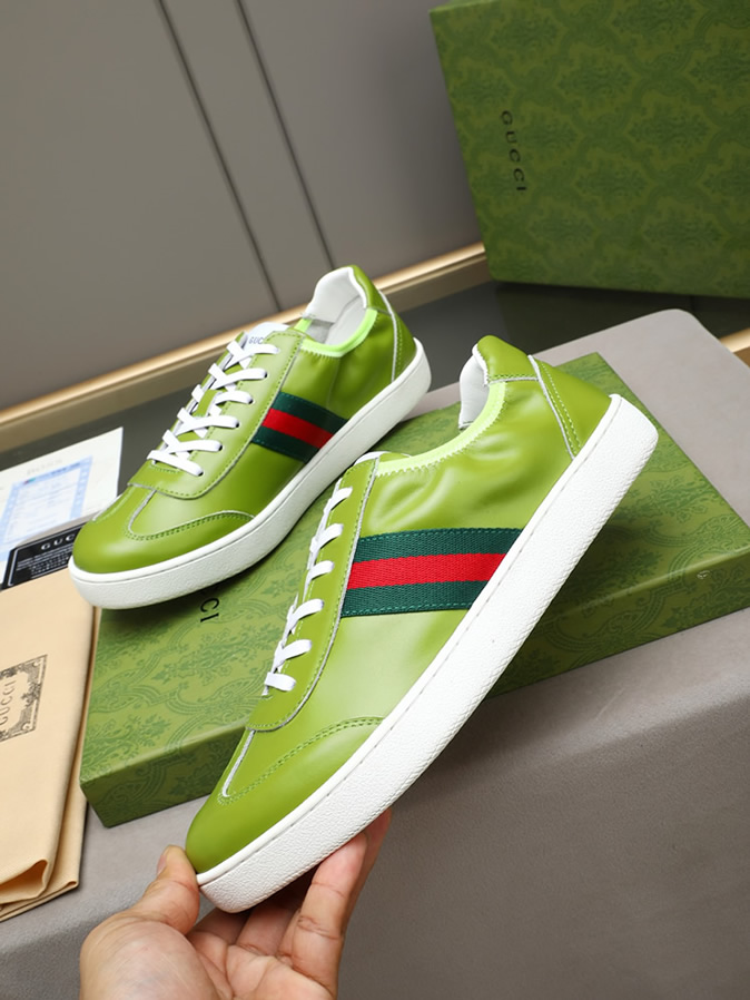 グッチ スニーカー エース ローカット ライトグリーン shoes417 - 画像 (2)