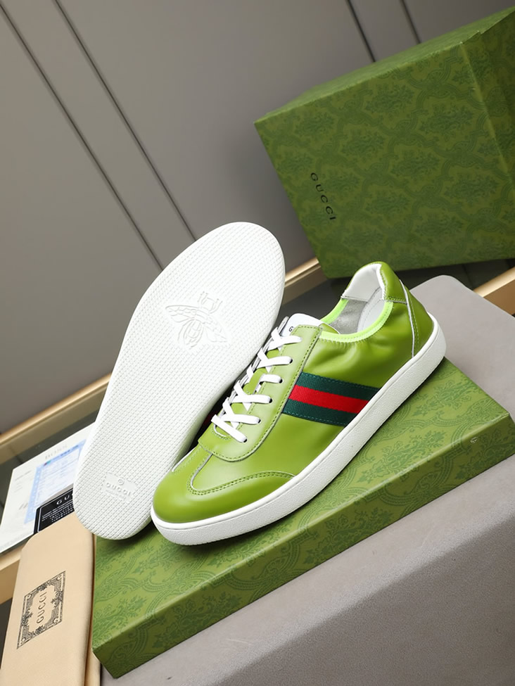 グッチ スニーカー エース ローカット ライトグリーン shoes417 - 画像 (3)