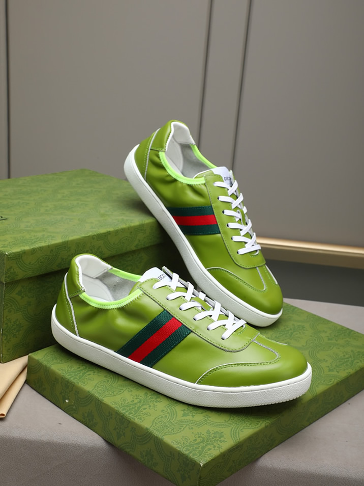 グッチ スニーカー エース ローカット ライトグリーン shoes417 - 画像 (4)