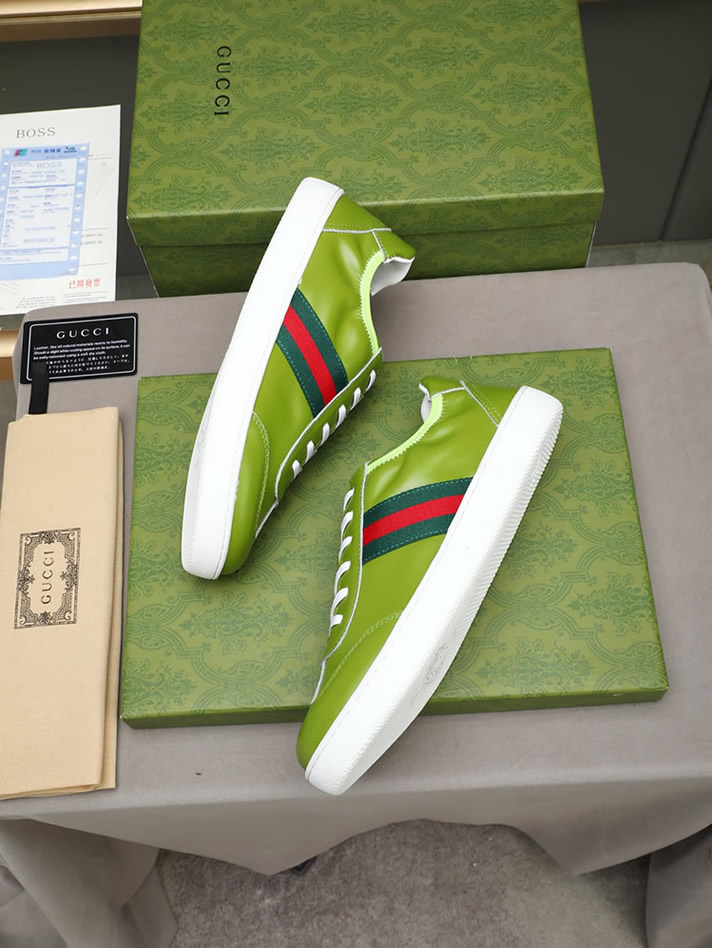 グッチ スニーカー エース ローカット ライトグリーン shoes417 - 画像 (6)
