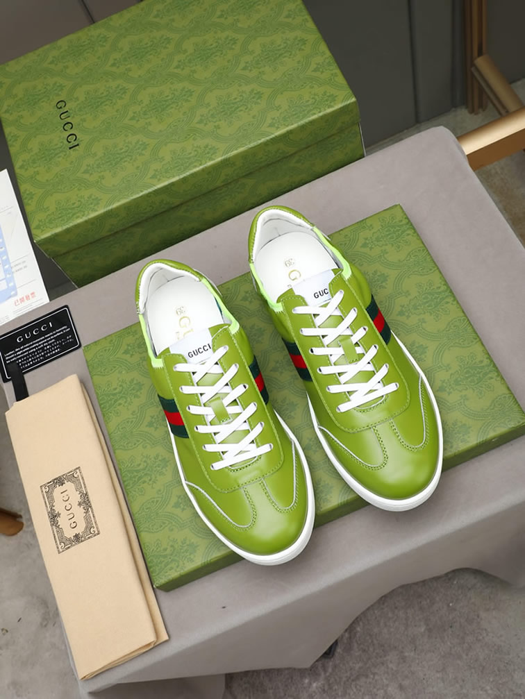 グッチ スニーカー エース ローカット ライトグリーン shoes417 - 画像 (7)
