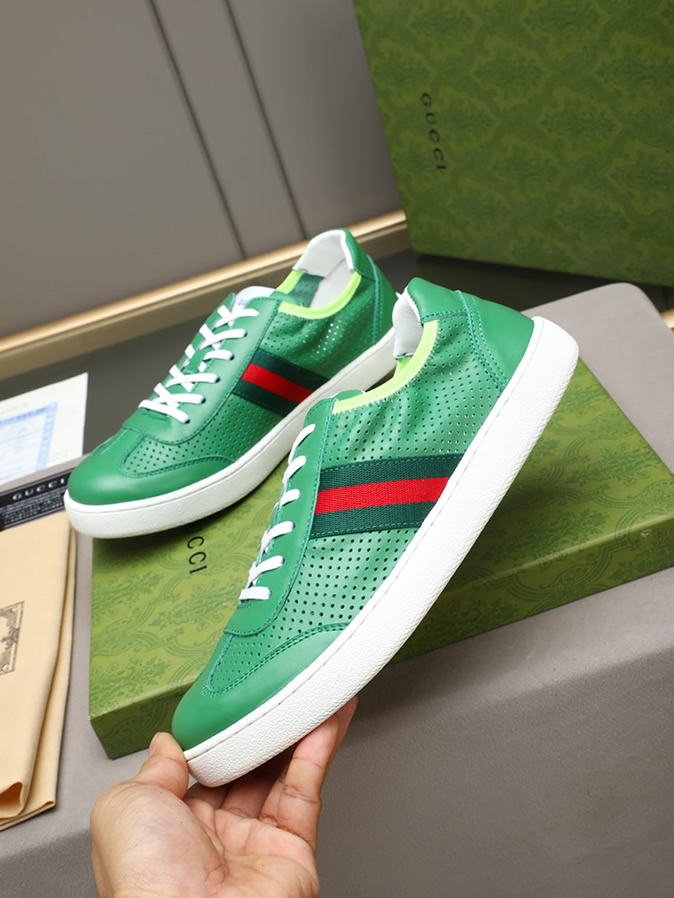 グッチ スニーカー エース ローカット グリーン shoes420 - 画像 (2)