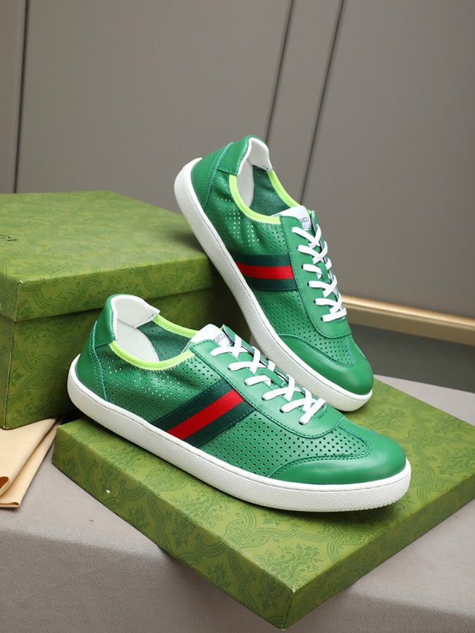グッチ スニーカー エース ローカット グリーン shoes420 - 画像 (4)