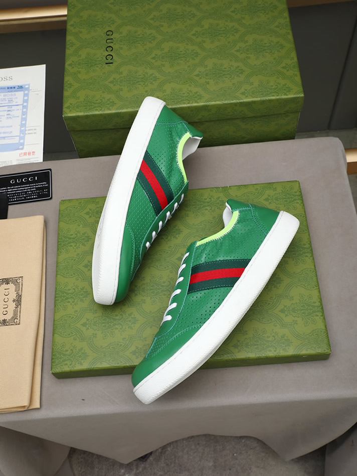 グッチ スニーカー エース ローカット グリーン shoes420 - 画像 (7)