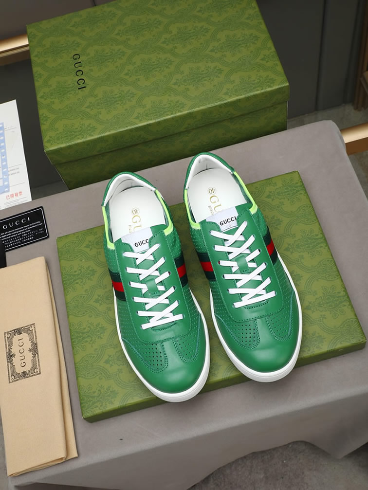 グッチ スニーカー エース ローカット グリーン shoes420 - 画像 (8)