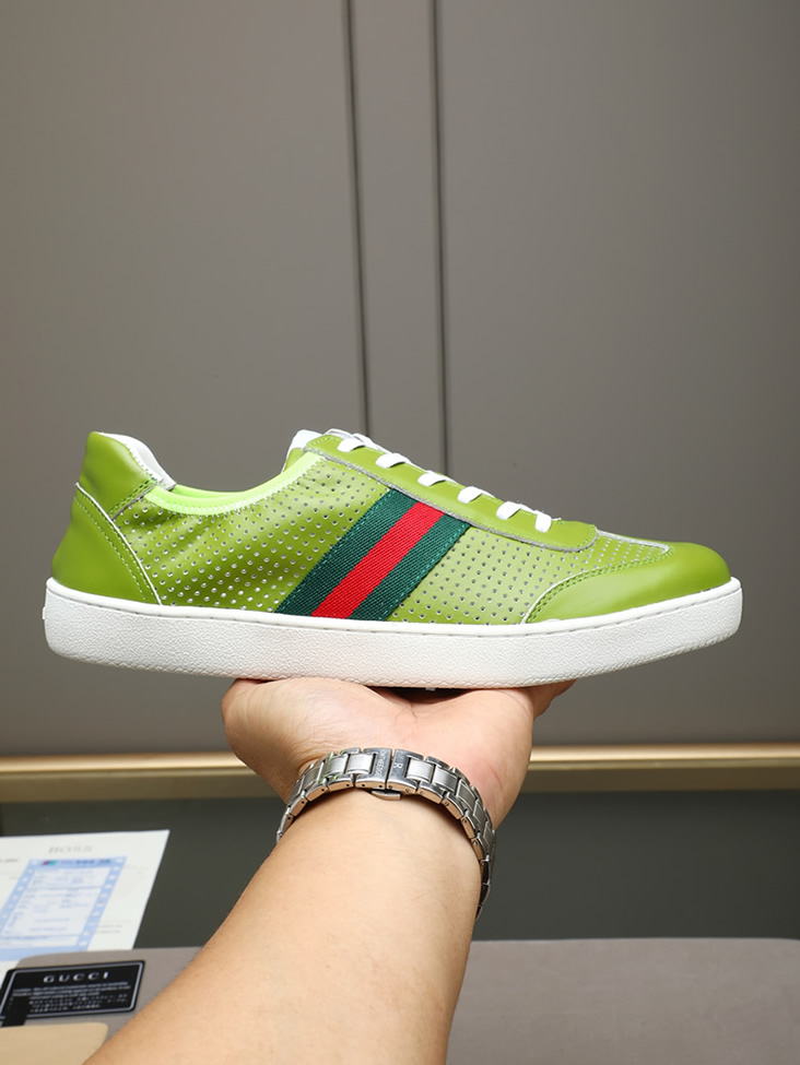グッチ スニーカー エース ローカット ライトグリーン shoes421