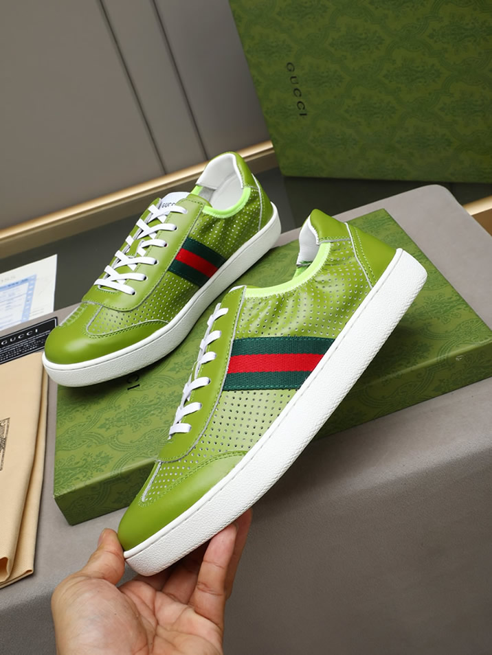 グッチ スニーカー エース ローカット ライトグリーン shoes421 - 画像 (2)