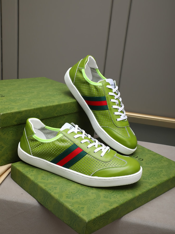 グッチ スニーカー エース ローカット ライトグリーン shoes421 - 画像 (4)