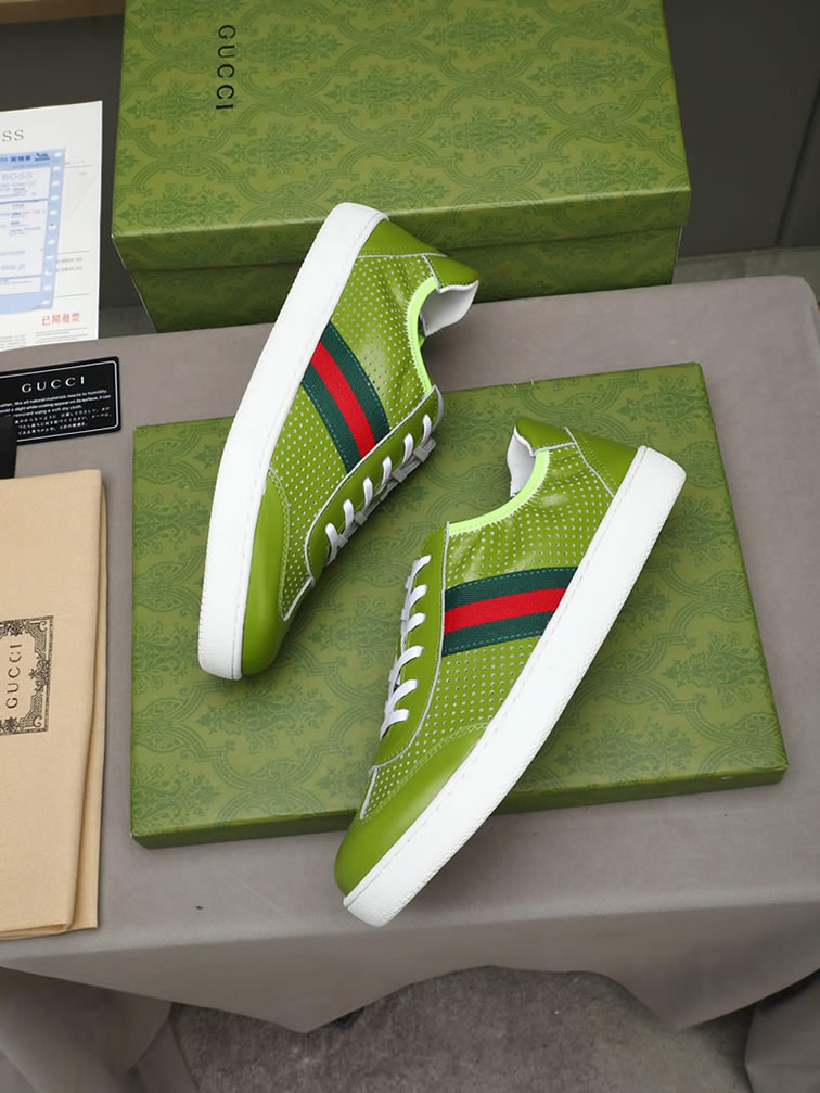 グッチ スニーカー エース ローカット ライトグリーン shoes421 - 画像 (6)