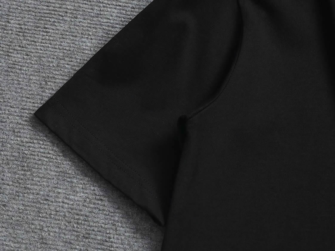 ルイ・ヴィトン Tシャツ ロゴ刺繍 クルーネック ブラック FS343 - 画像 (3)