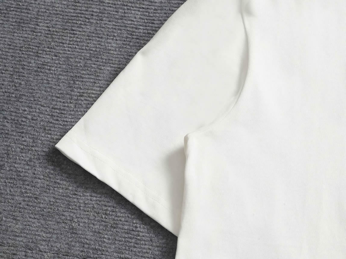 ルイ・ヴィトン Tシャツ ロゴ刺繍 クルーネック ホワイト FS344 - 画像 (3)