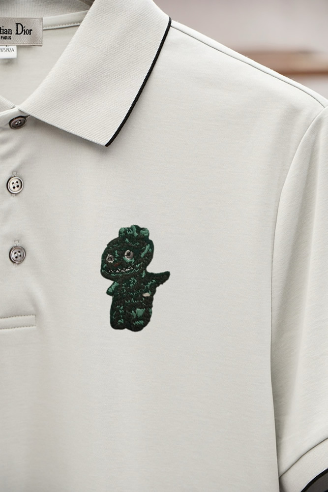 ディオール POLOシャツ キャラクター刺繍 ホワイト FS350 - 画像 (4)