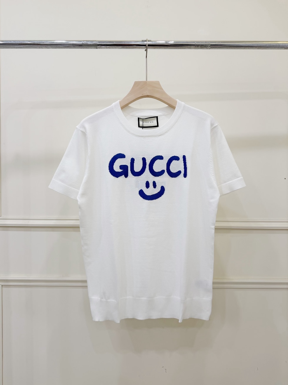 グッチ Tシャツ スマイル サマーニット ホワイト FS344