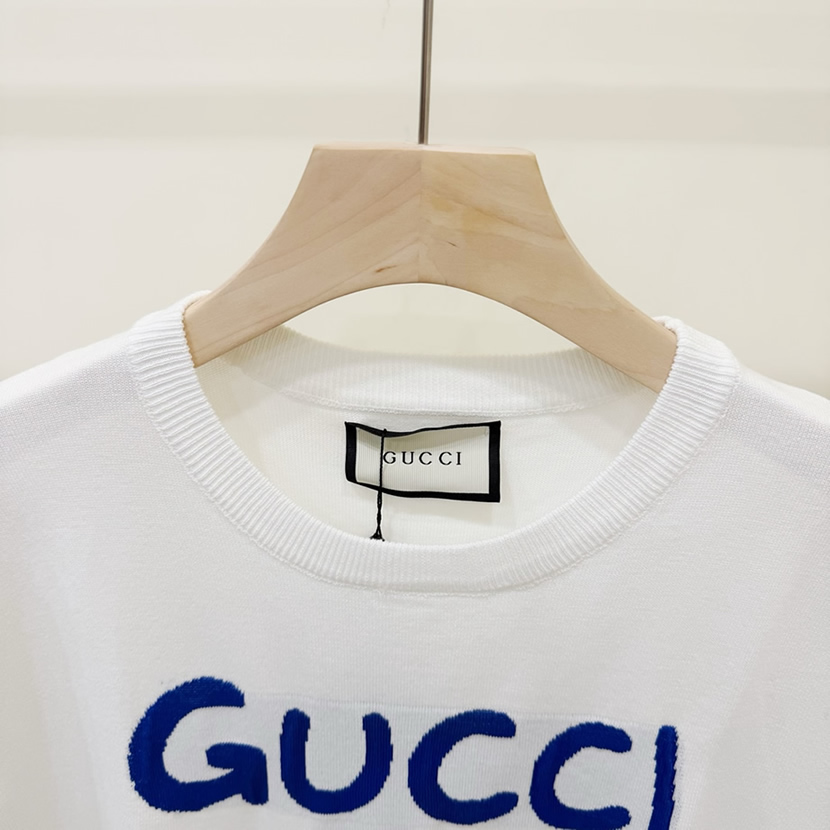 グッチ Tシャツ スマイル サマーニット ホワイト FS344 - 画像 (2)