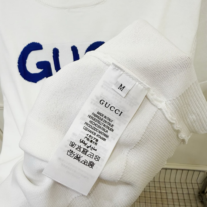 グッチ Tシャツ スマイル サマーニット ホワイト FS344 - 画像 (9)
