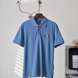 モンクレール POLOシャツ ダブルロゴ刺繍 ブルー FS353