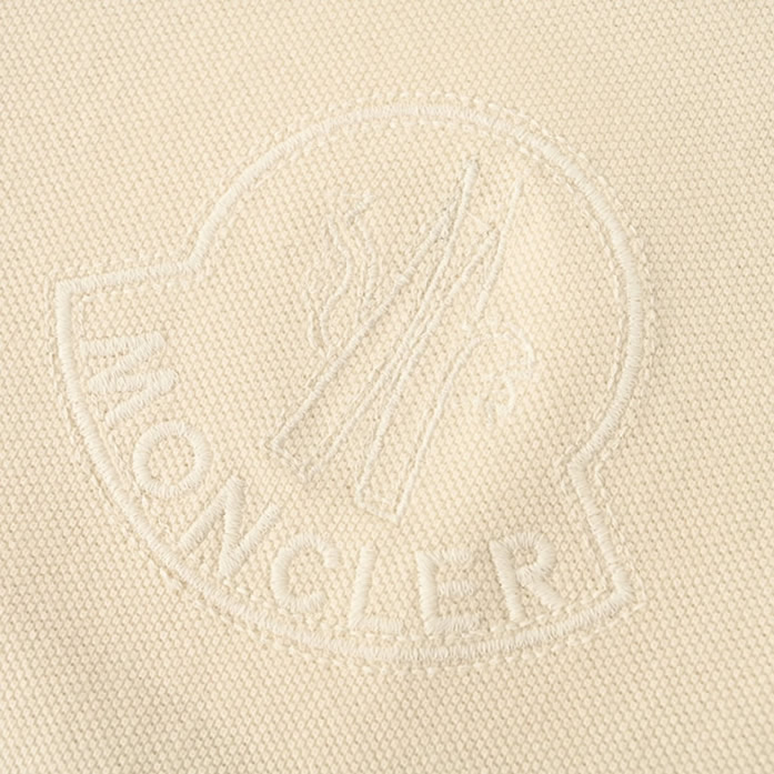 モンクレール POLOシャツ ビッグロゴ刺繍 ベージュ FS355 - 画像 (6)