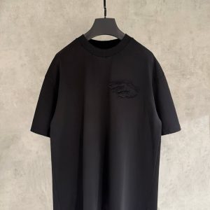 バレンシアガ Tシャツ デストロイ加工 ブラック FS384