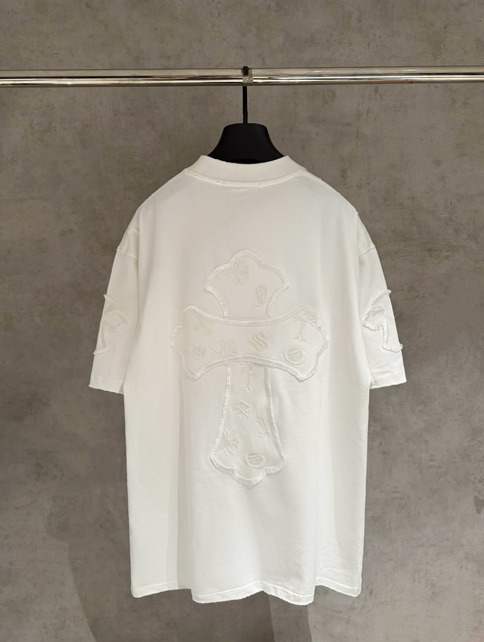 クロムハーツ Tシャツ デストロイ加工 ホワイト FS385 - 画像 (2)