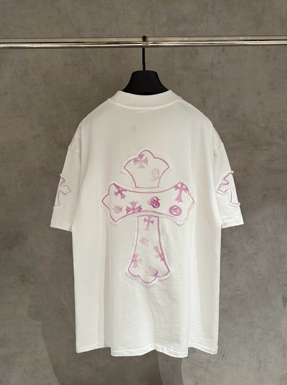 クロムハーツ Tシャツ デストロイ加工 ホワイト FS385 - 画像 (4)