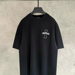 クロムハーツ Tシャツ デストロイ加工 ブラック FS386