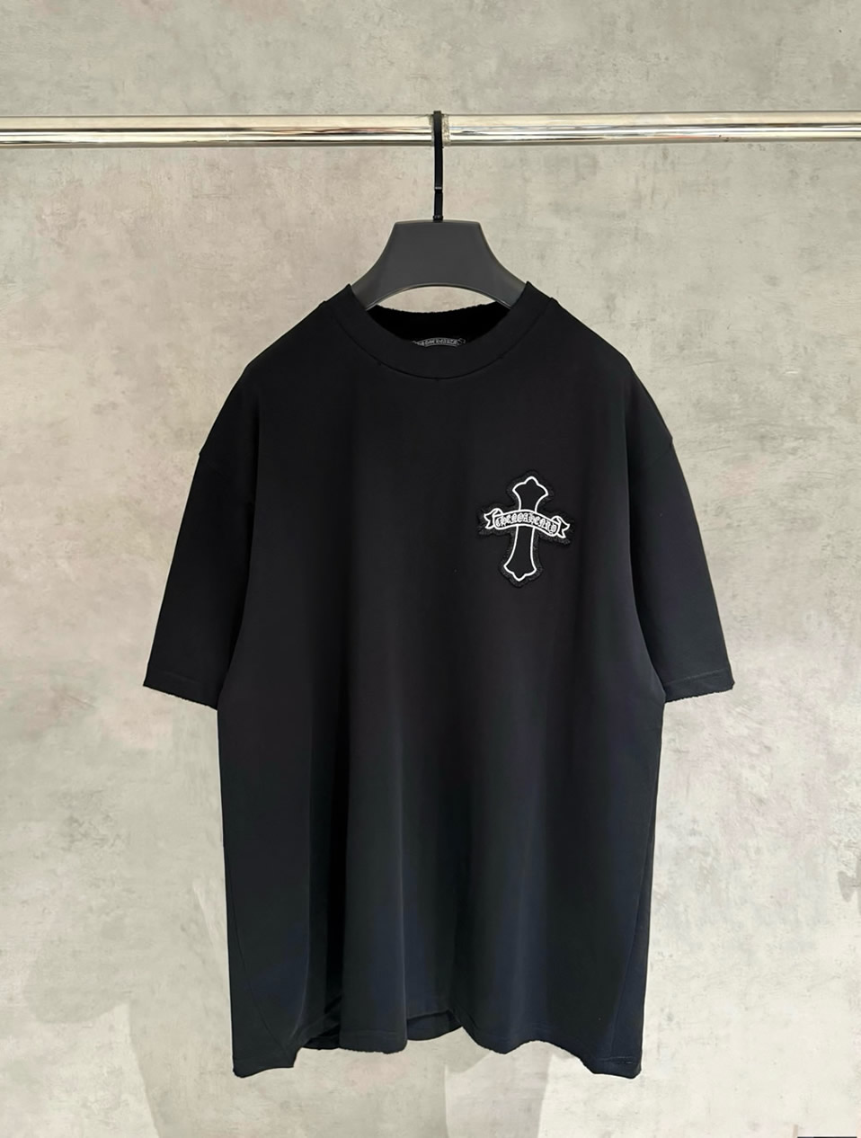 クロムハーツ Tシャツ デストロイ加工 ブラック FS386