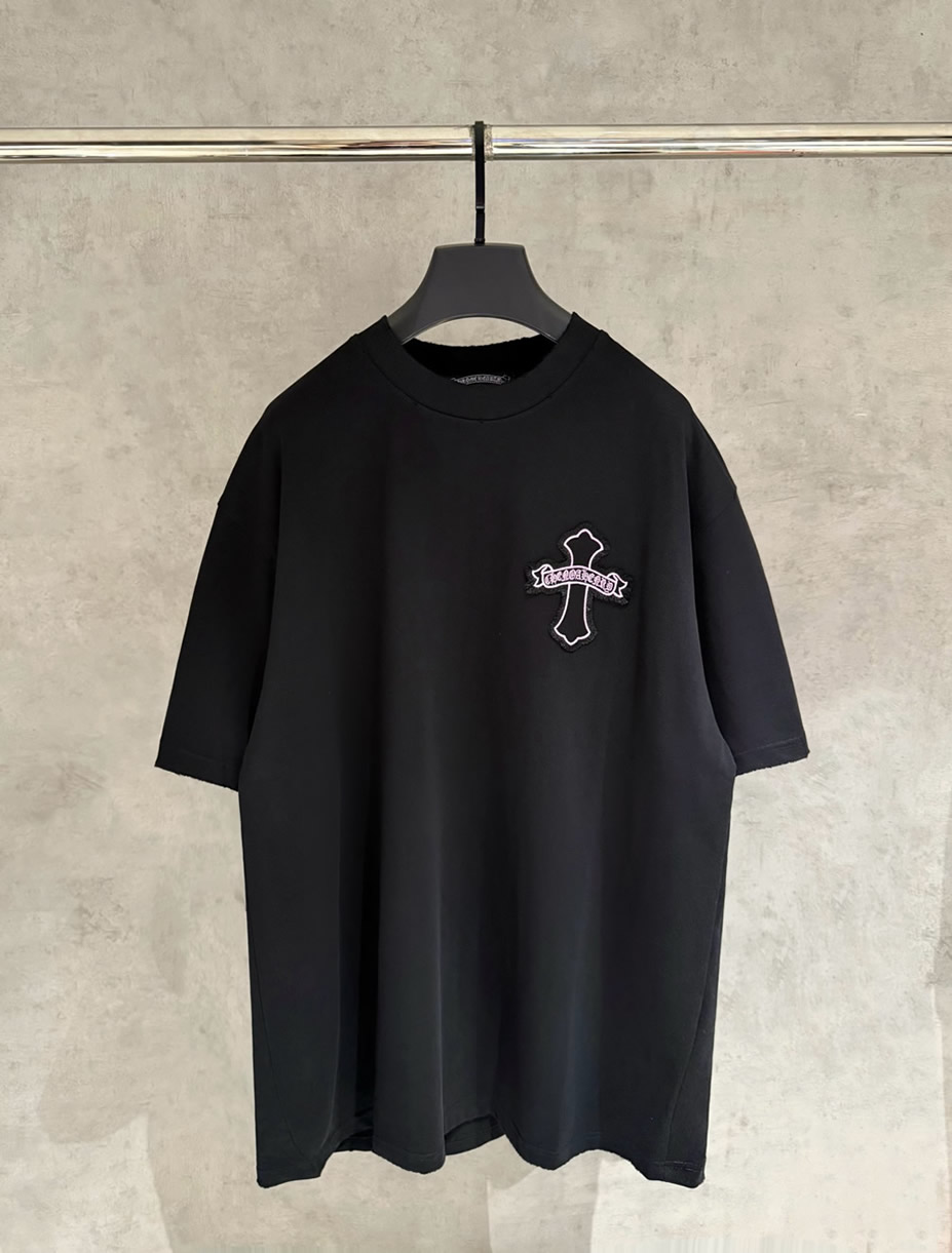 クロムハーツ Tシャツ デストロイ加工 ブラック FS386 - 画像 (3)