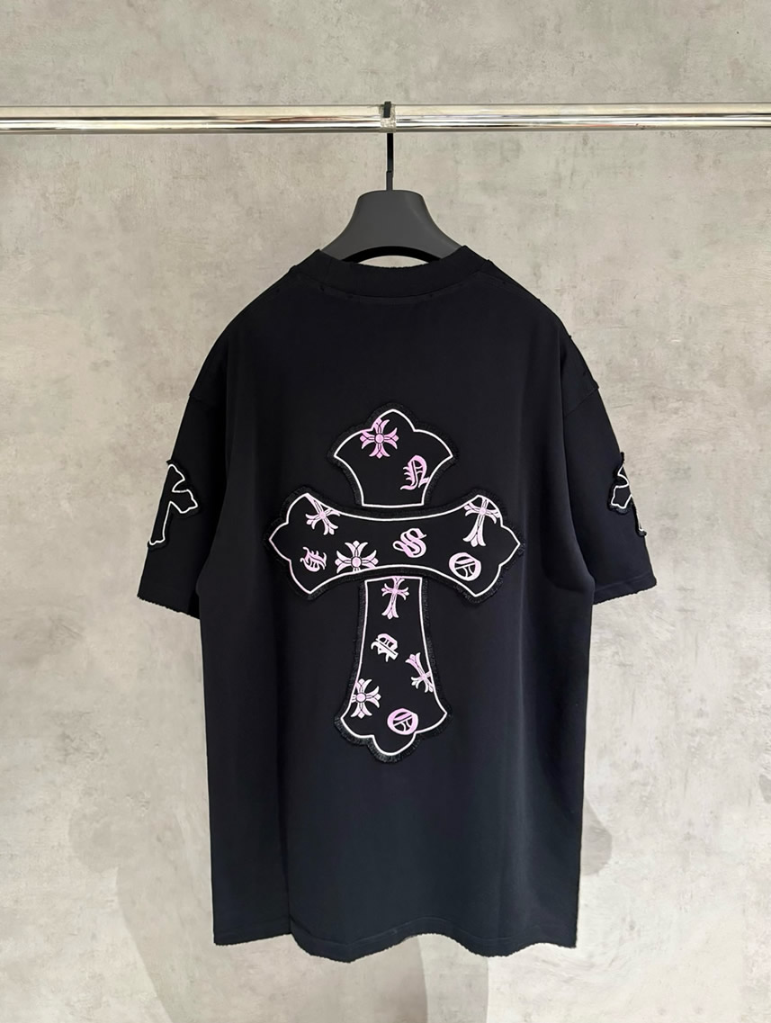 クロムハーツ Tシャツ デストロイ加工 ブラック FS386 - 画像 (4)