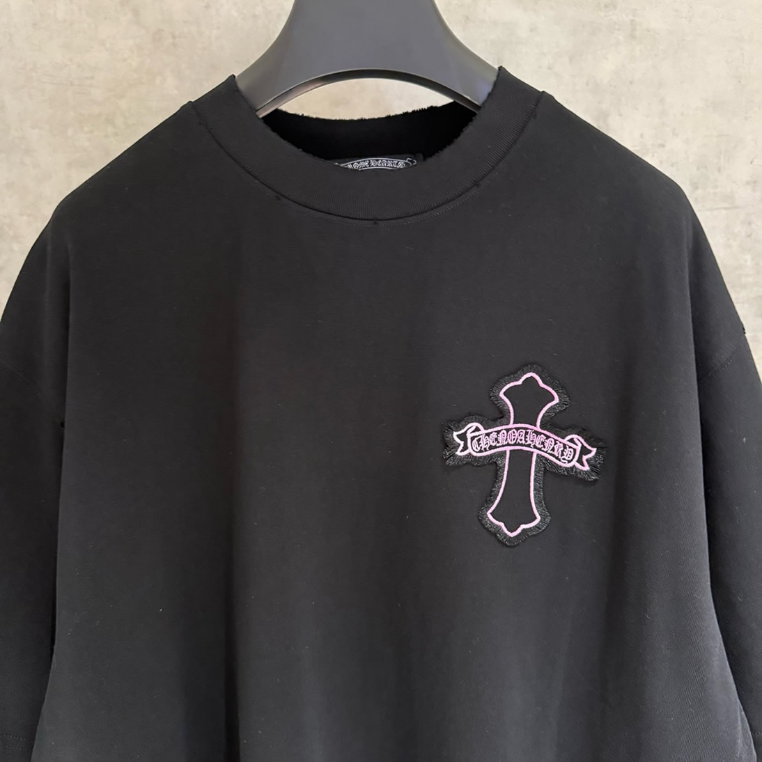 クロムハーツ Tシャツ デストロイ加工 ブラック FS386 - 画像 (5)