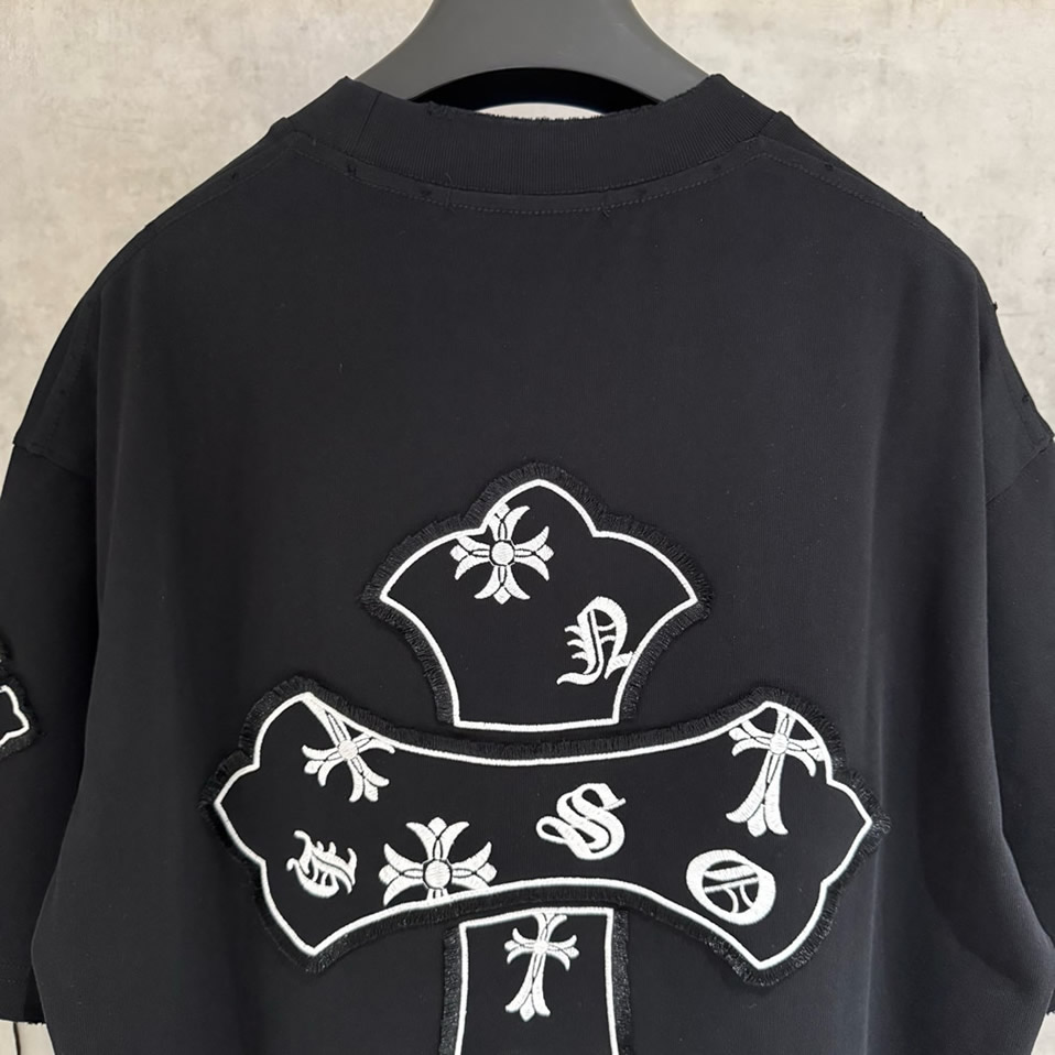 クロムハーツ Tシャツ デストロイ加工 ブラック FS386 - 画像 (6)