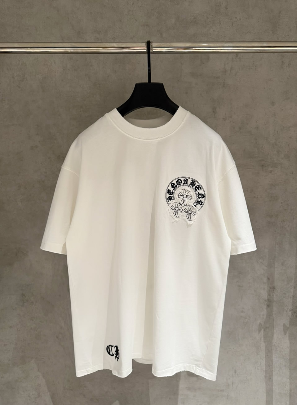 クロムハーツ Tシャツ デストロイ加工 ホワイト FS387