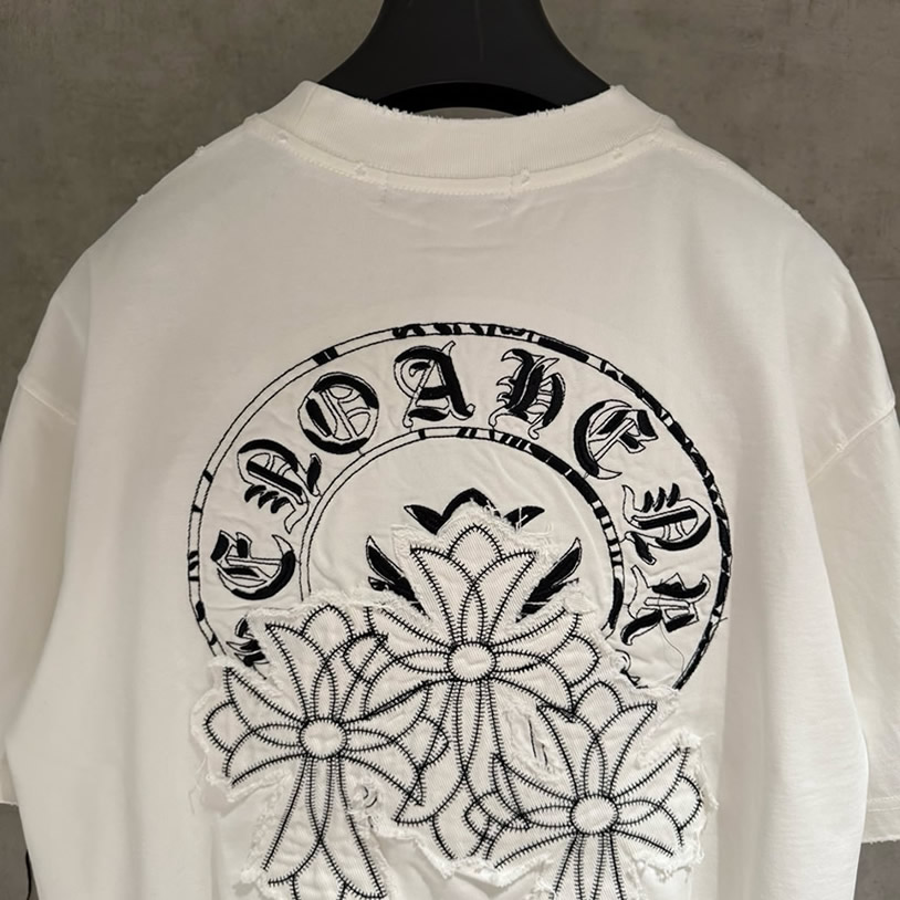 クロムハーツ Tシャツ デストロイ加工 ホワイト FS387 - 画像 (4)