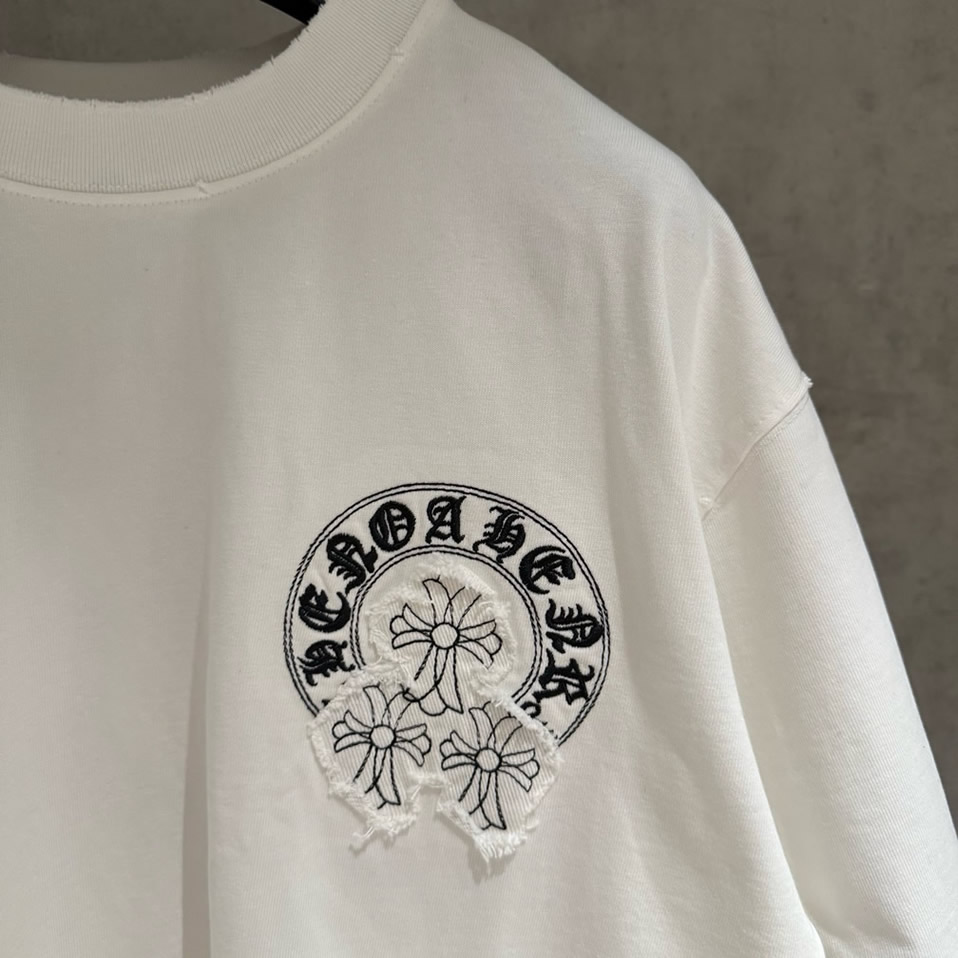 クロムハーツ Tシャツ デストロイ加工 ホワイト FS387 - 画像 (6)