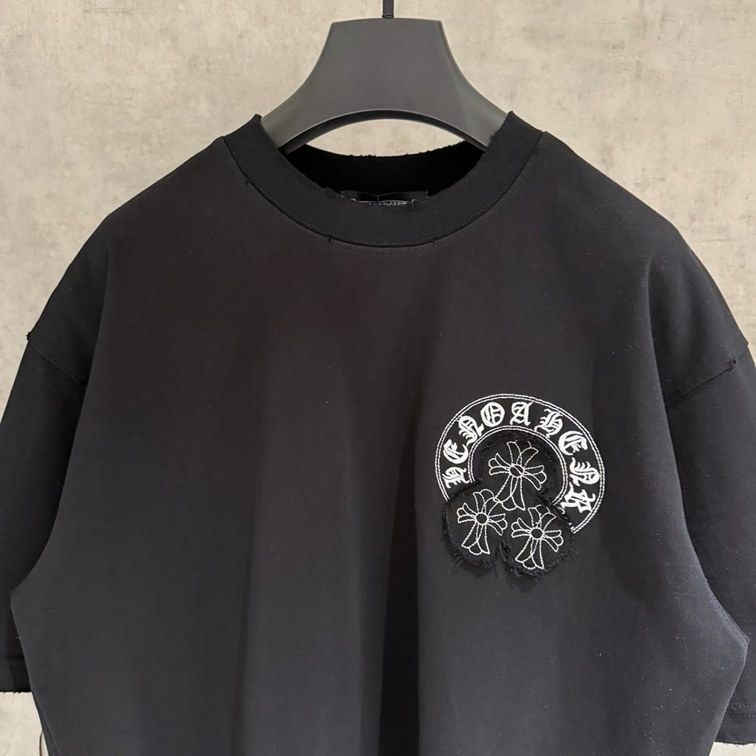 クロムハーツ Tシャツ デストロイ加工 ブラック FS388 - 画像 (3)