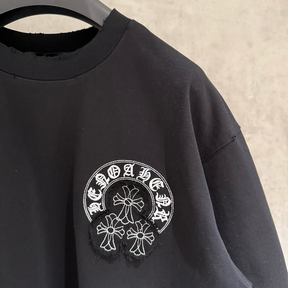 クロムハーツ Tシャツ デストロイ加工 ブラック FS388 - 画像 (6)