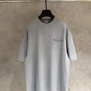 ディオール Tシャツ ロゴ刺繍 グレー FS390