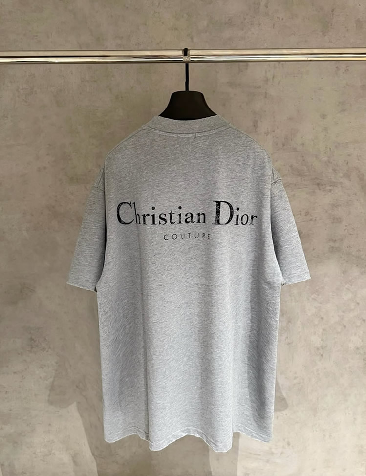 ディオール Tシャツ ロゴ刺繍 グレー FS390 - 画像 (2)