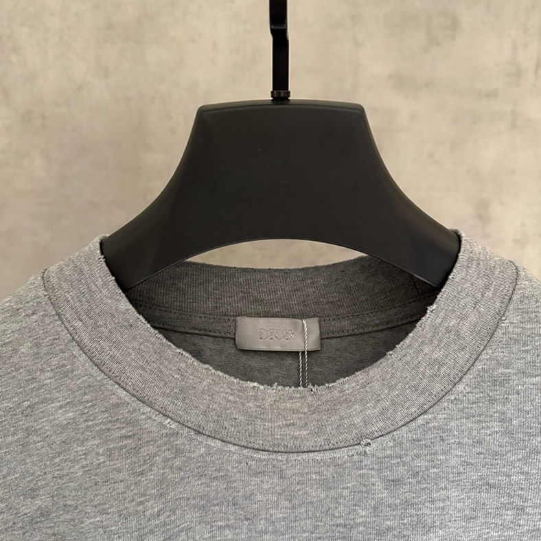 ディオール Tシャツ ロゴ刺繍 グレー FS390 - 画像 (5)