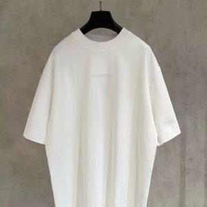 バレンシアガ Tシャツ ロゴ刺繡 ホワイト FS392