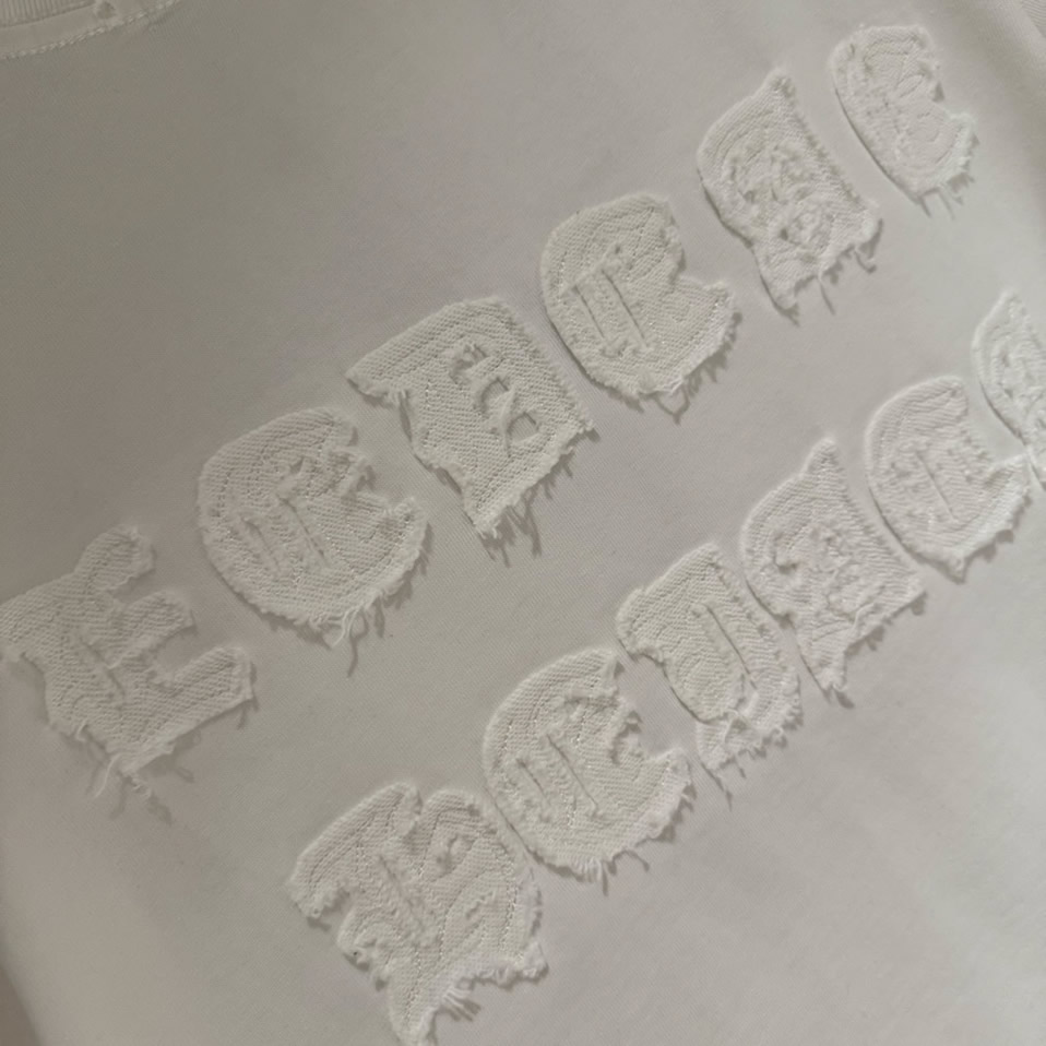 クロムハーツ Tシャツ デストロイ加工 ホワイト FS394 - 画像 (7)