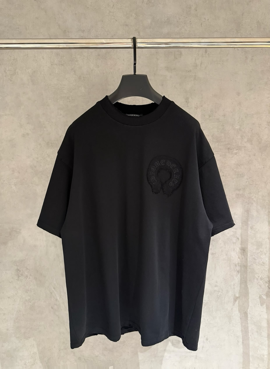 クロムハーツ Tシャツ デストロイ加工 ブラック FS395