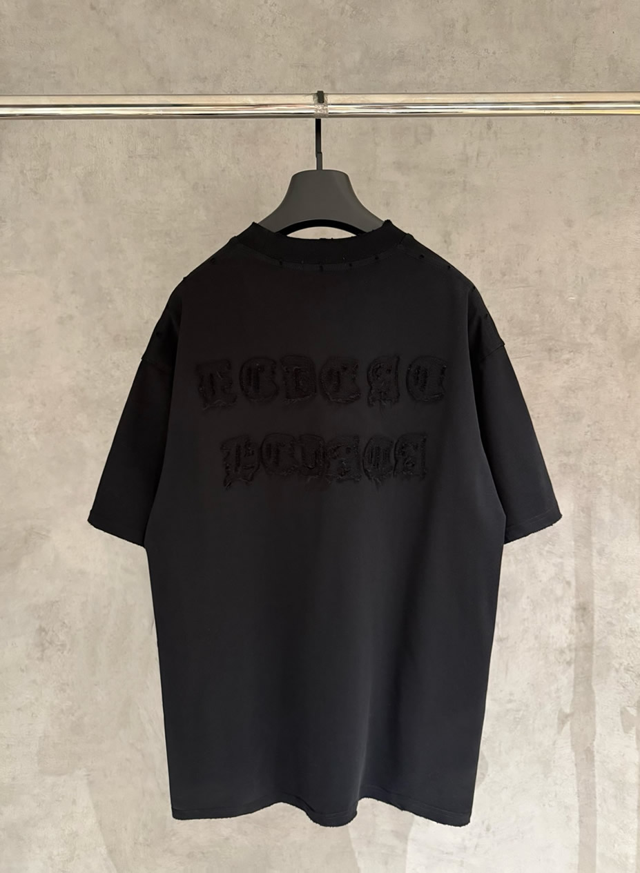 クロムハーツ Tシャツ デストロイ加工 ブラック FS395 - 画像 (2)