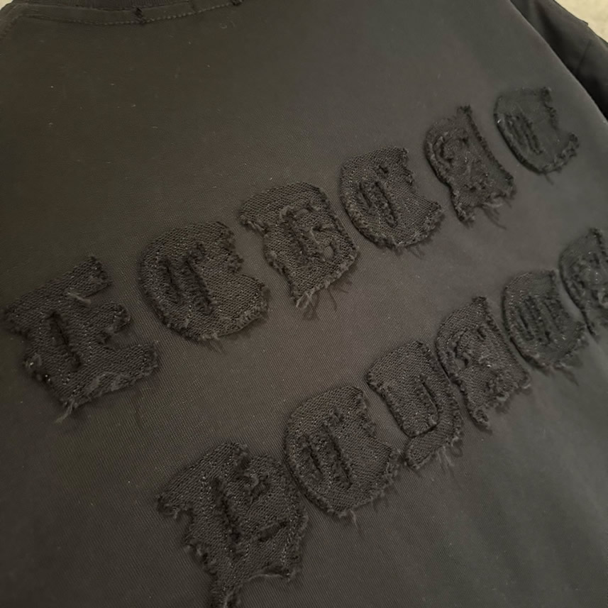 クロムハーツ Tシャツ デストロイ加工 ブラック FS395 - 画像 (7)