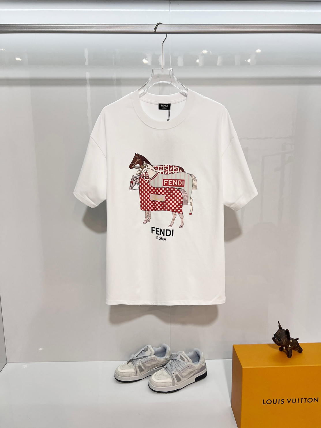 フェンディ Tシャツ ホースモチーフ ホワイト FS404