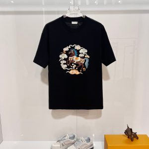 ディオール Tシャツ ホースモチーフ ブラック FS405