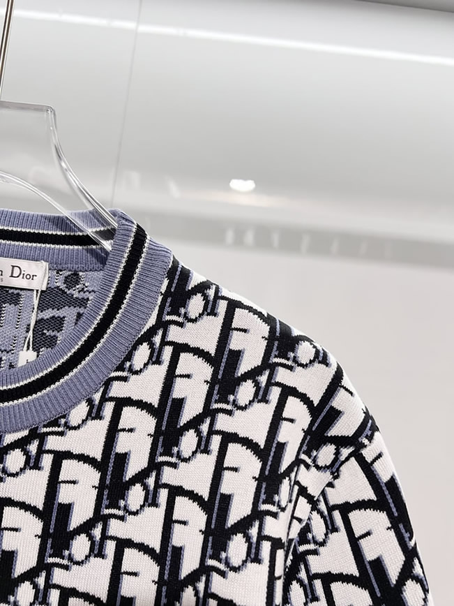 ディオール ニット Tシャツ オブリーク ブルー FS410 - 画像 (8)